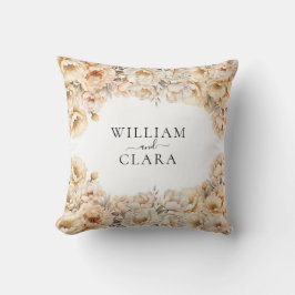 Waterverf moderne pioen pastel bloemenbruiloft kussen