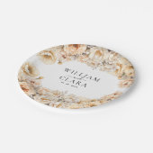 Waterverf moderne pioen pastel bloemenbruiloft papieren bordje (Gekanteld)