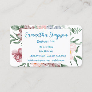 Waterverf moderne professionele elegante bloemen m visitekaartje