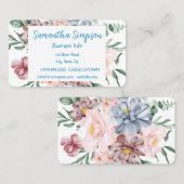 Waterverf moderne professionele elegante bloemen m visitekaartje (Voorkant / Achterkant)