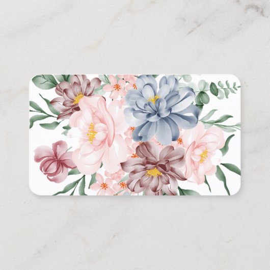 Waterverf moderne professionele elegante bloemen m visitekaartje (Achterkant)