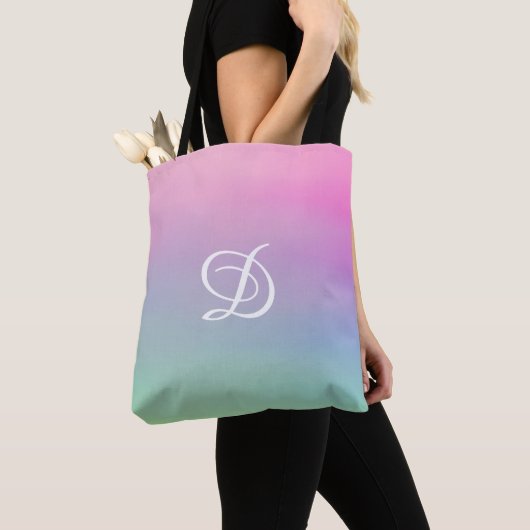waterverf moderne regenboog girly gradient tote bag (Dichtbij)