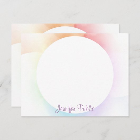 Waterverf Moderne Sjabloon handschrift script chic (Voorkant / Achterkant)