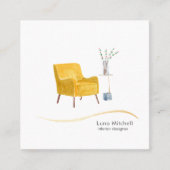 Waterverf Moderne Stoel, Eindtafel Interieurontwer Vierkante Visitekaartje (Voorkant)