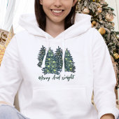 Waterverf moderne vrolijke en heldere kerstboom hoodie
