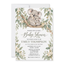 Waterverf Moeder Baby Koala Eucalyptus Baby Shower