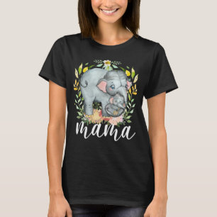 Waterverf Moeder & Baby Olifant Dier Mama Moeder T-shirt