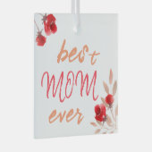 Waterverf Moeder beste mam Ever Red Roses Glas Ornament (Voorkant Rechts)