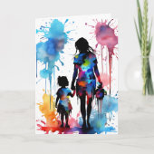 Waterverf moeder en dochter | Moederdag Kaart (Voorkant)