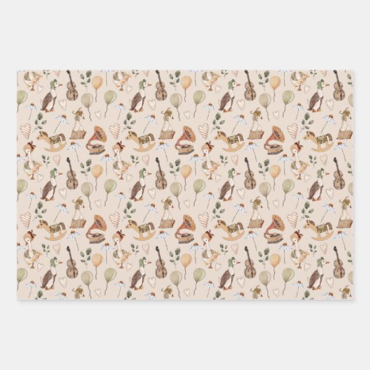  Waterverf Moeder Gans Kwekerij Kinder Speelgoed Inpakpapier Vel (Voorkant 2)