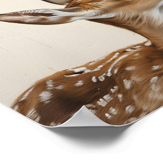 Waterverf moeder herten en fawn Natuur kunst Poster (Hoek)