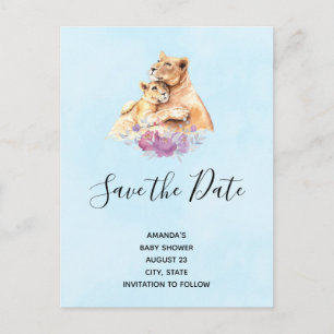 Waterverf moeder loon en kuil opslaan datum uitnodiging briefkaart