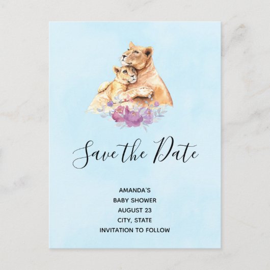 Waterverf moeder loon en kuil opslaan datum uitnodiging briefkaart (Voorkant)