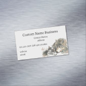 Waterverf moeder of vader Wolf met kubussen Magnetisch Visitekaartje (Voorbeeld)