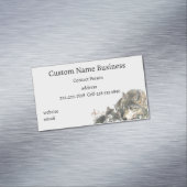 Waterverf moeder of vader Wolf met kubussen Magnetisch Visitekaartje (Voorbeeld)