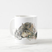 Waterverf Moeder Wolf & Cubaanse dierenkunst Koffiemok (Voorkant links)