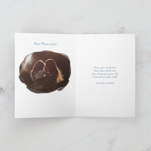 Waterverf Moederdag Beer Kaart (Binnen)