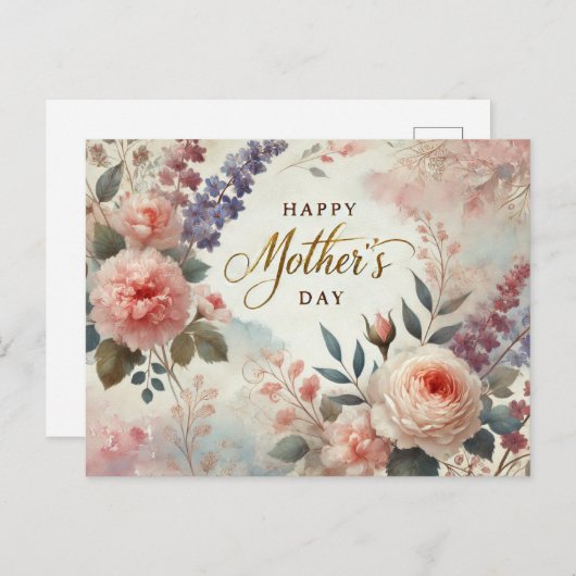 waterverf Moederdag briefkaart (Voorkant / Achterkant)