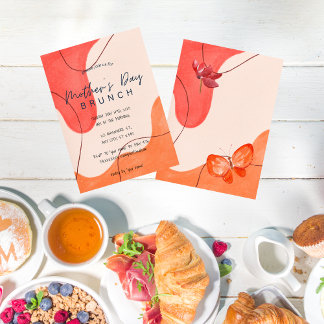Waterverf Moederdag Brunch Uitnodiging