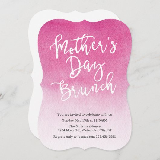 Waterverf Moederdag Brunch Uitnodiging (Voorkant / Achterkant)