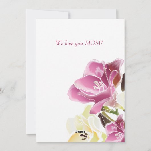  Waterverf Moederdag Flat Holiday Kaart (Achterkant)