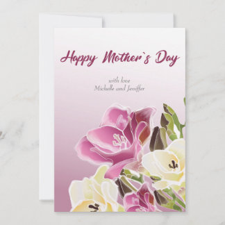 Waterverf Moederdag Flat Holiday Kaart