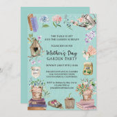 Waterverf Moederdag Floral Garden Party Kaart (Voorkant / Achterkant)