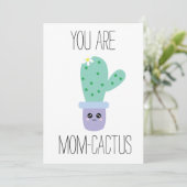 Waterverf Moederdag Funny Kawaii Cactus Kaarten (Staand voorkant)