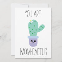 Waterverf Moederdag Funny Kawaii Cactus Kaarten