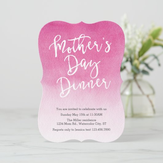 Waterverf Moederdag Inbeluitnodiging Kaart (Staand voorkant)