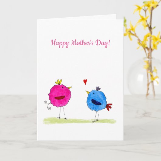 Waterverf Moederdag Kaart (Gele Bloem)