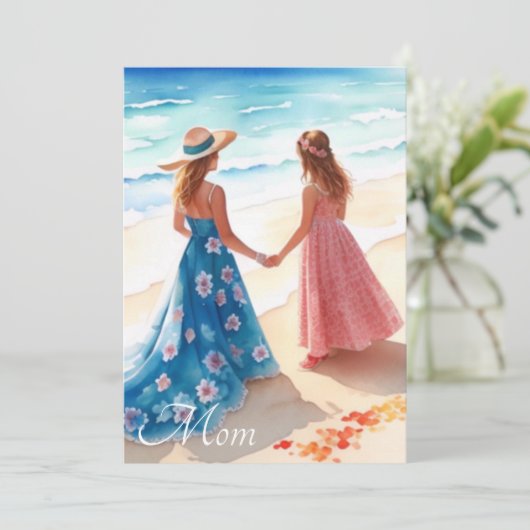 Waterverf Moederdag Kaart (Staand voorkant)