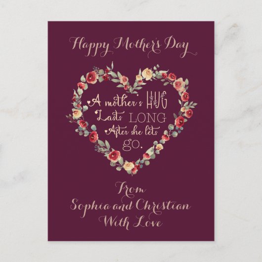 Waterverf moederdag prijsopgave - Hart  H Feestdagenkaart (Voorkant)