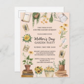 Waterverf Moederdag Zonnebloem Tuin Feest Inv Uitnodiging Briefkaart (Voorkant / Achterkant)