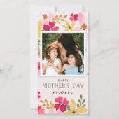 Waterverf Moederdagkaart met Bloemen Kaart (Voorkant)
