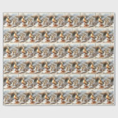 Waterverf moedereend met eendjes cadeaupapier (Vlak)