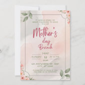 Waterverf, Moeders Speciale Dag, Moederdag Brunch Kaart (Voorkant)