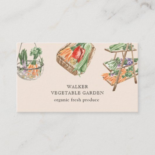 Waterverf moestuin visitekaartje (Voorkant)