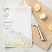 Waterverf Mojito Custom Drink Recept Theedoek (Quarter Fold)