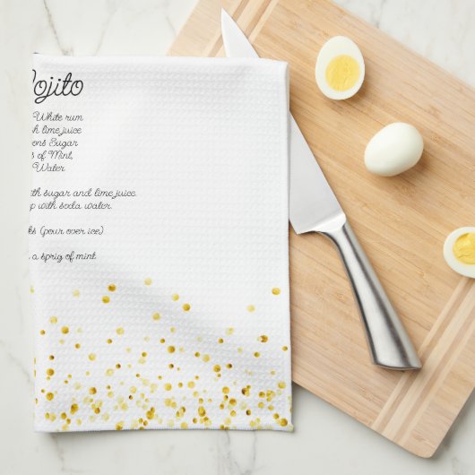 Waterverf Mojito Custom Drink Recept Theedoek (Quarter Fold)