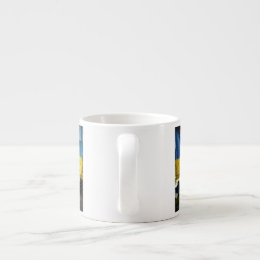 Waterverf Mok Oekraïense vechtpartij vlag Espresso (Achterkant)