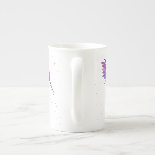 Waterverf Mok van kalkoenen (Achterkant)