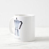 Waterverf  Moka koffiepercolator Koffiemok (Voorkant links)