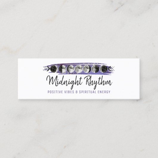 Waterverf Mon Lunar Cycle Night Sky Sociale Media Mini Visitekaartje (Voorkant)