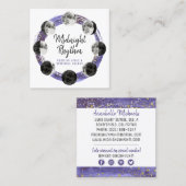 Waterverf Mon Lunar Cycle Night Sky Sociale Media Vierkante Visitekaartje (Voorkant / Achterkant)