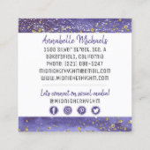 Waterverf Mon Lunar Cycle Night Sky Sociale Media Vierkante Visitekaartje (Achterkant)