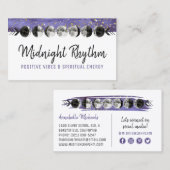 Waterverf Mon Lunar Cycle Night Sky Sociale Media Visitekaartje (Voorkant / Achterkant)