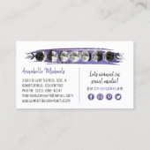 Waterverf Mon Lunar Cycle Night Sky Sociale Media Visitekaartje (Achterkant)