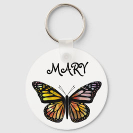 Waterverf Monarch Butterfly BILT IT AAN Sleutelhanger