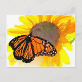 Waterverf Monarch Butterfly en Sunflower Briefkaart (Voorkant)